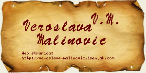 Veroslava Malinović vizit kartica